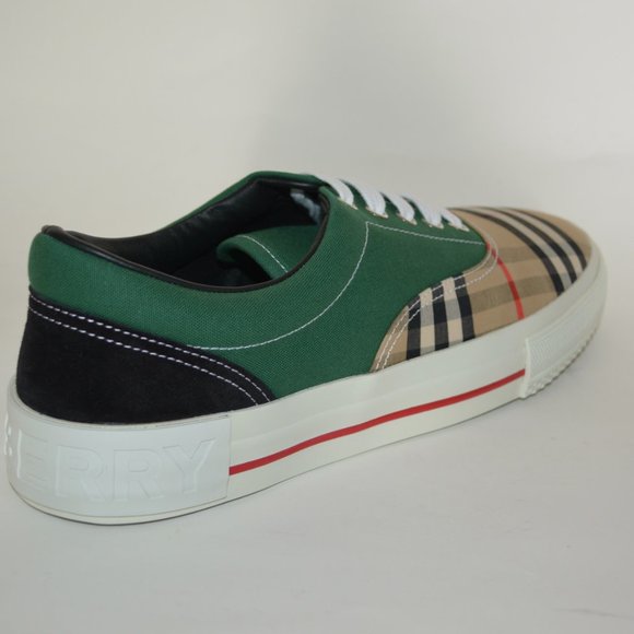 NWT BURBERRY MENS  ARCHIVE CALF SUEDE COTTON VINTAGE CHECK COLOUR - BLOCK SNEAKE - Picture 3 of 10